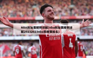 NBA附加赛规则详解(nba附加赛规则详解20232023nba常规赛拍名)