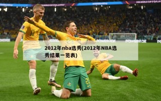 2012年nba选秀(2012年NBA选秀结果一览表)